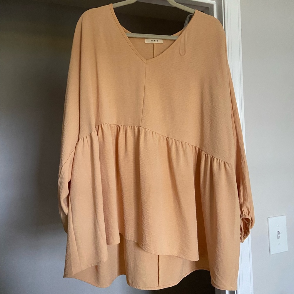 Soft Yellow Peplum Tunic